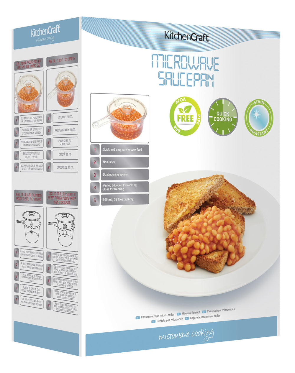 KitchenCraft Microwave Saucepan, 900ml