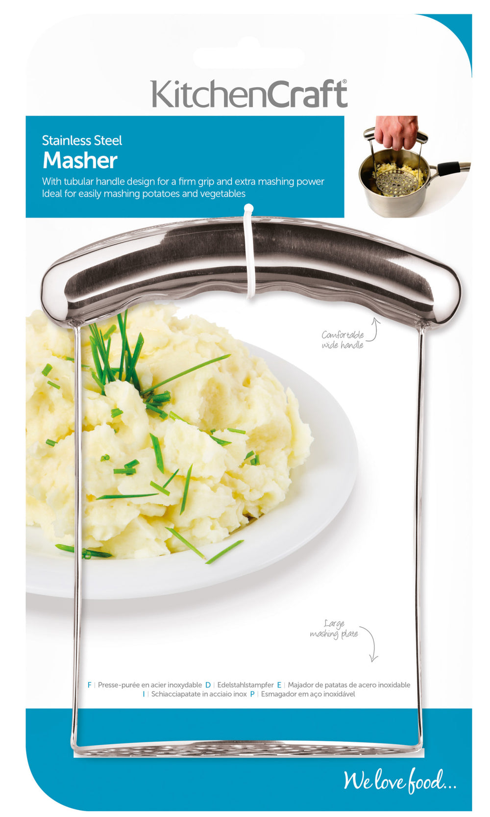 KitchenCraft Stainless Steel Potato Masher