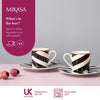 Mikasa Luxe Deco Geometric Stripe China Espresso Cups and Saucers, Set of 2, 100ml image 9