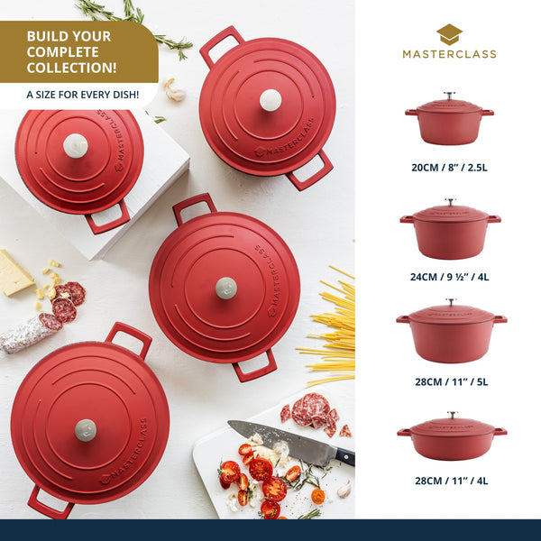 MasterClass Red Cast Aluminium Casserole Dish, 4L image 12