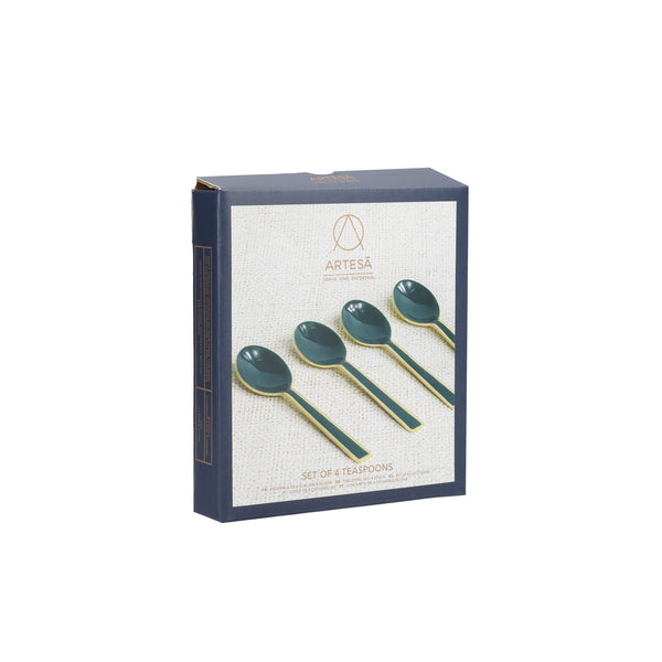 Artesà Set of Teaspoons - Green and Gold, 4 Pieces image 4