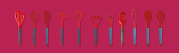 Colourworks Brights Red Long Handled Silicone-Headed Slotted Food Turner image 7