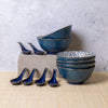 12pc Porcelain Bowl and Spoon Set with 6x Rice Bowls and 6x Rice Spoons - Satori