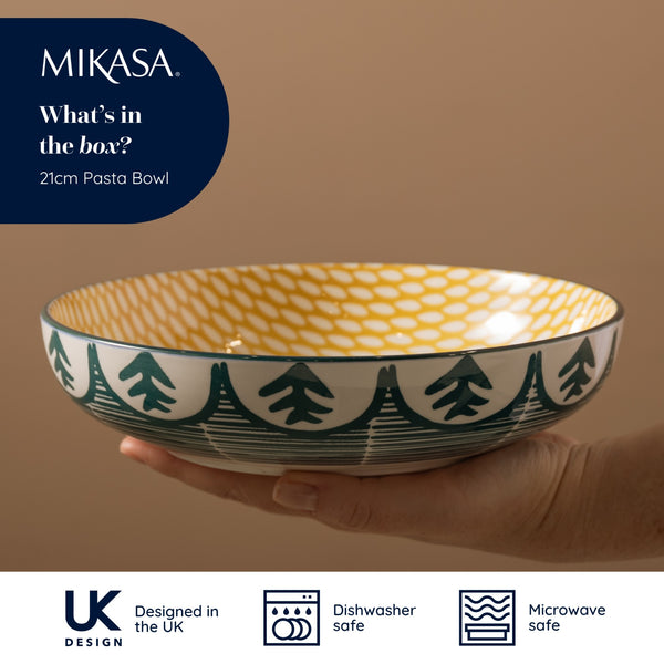 Mikasa Green Leafy Pattern Stoneware Bowl, 21cm image 8