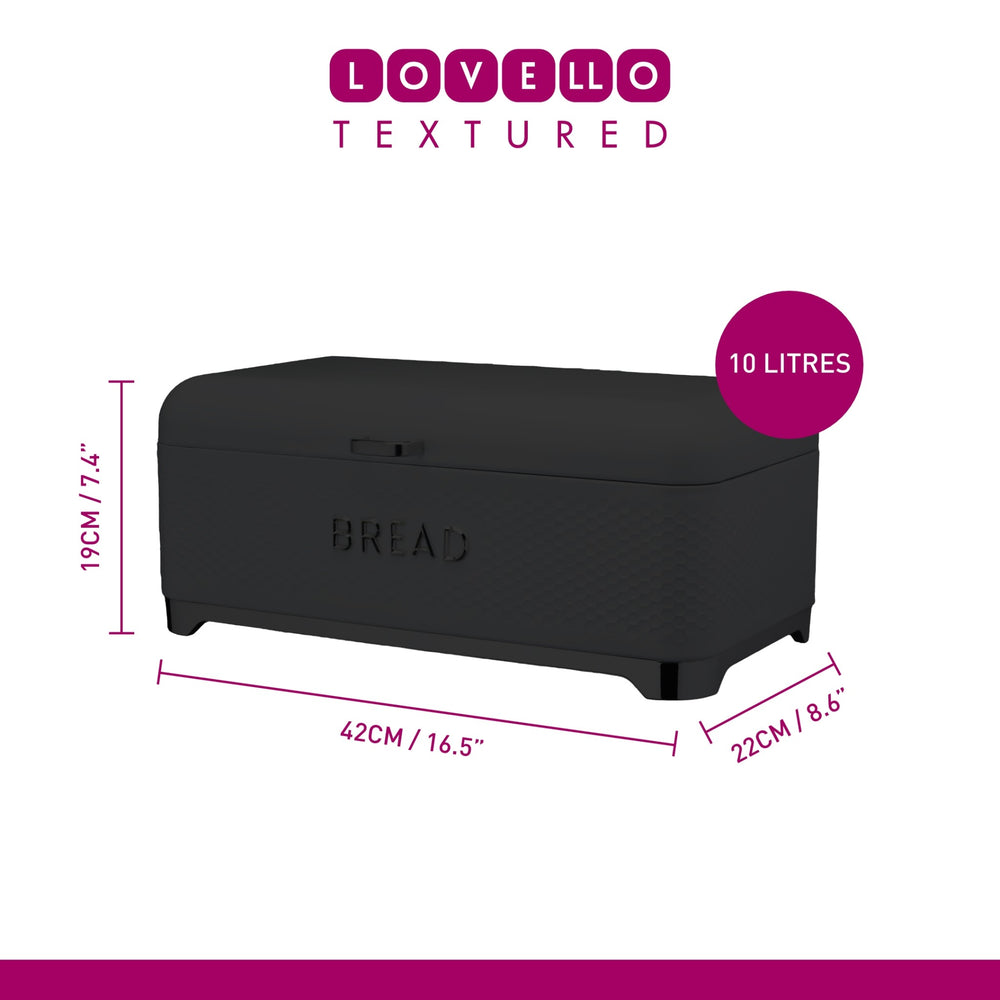 KitchenCraft Lovello Textured Large Bread Bin - Latte Cream