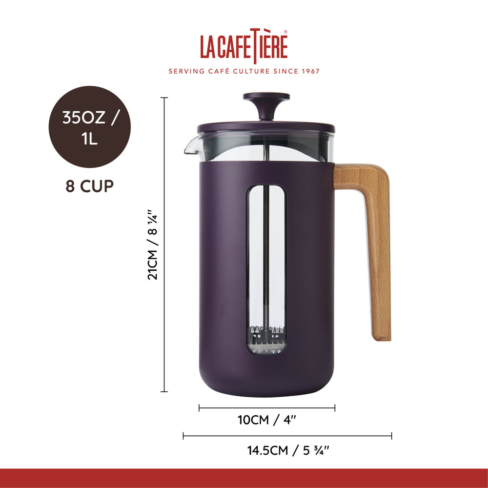 La Cafetière Pisa 8 Cup Cafetière Purple, 1L