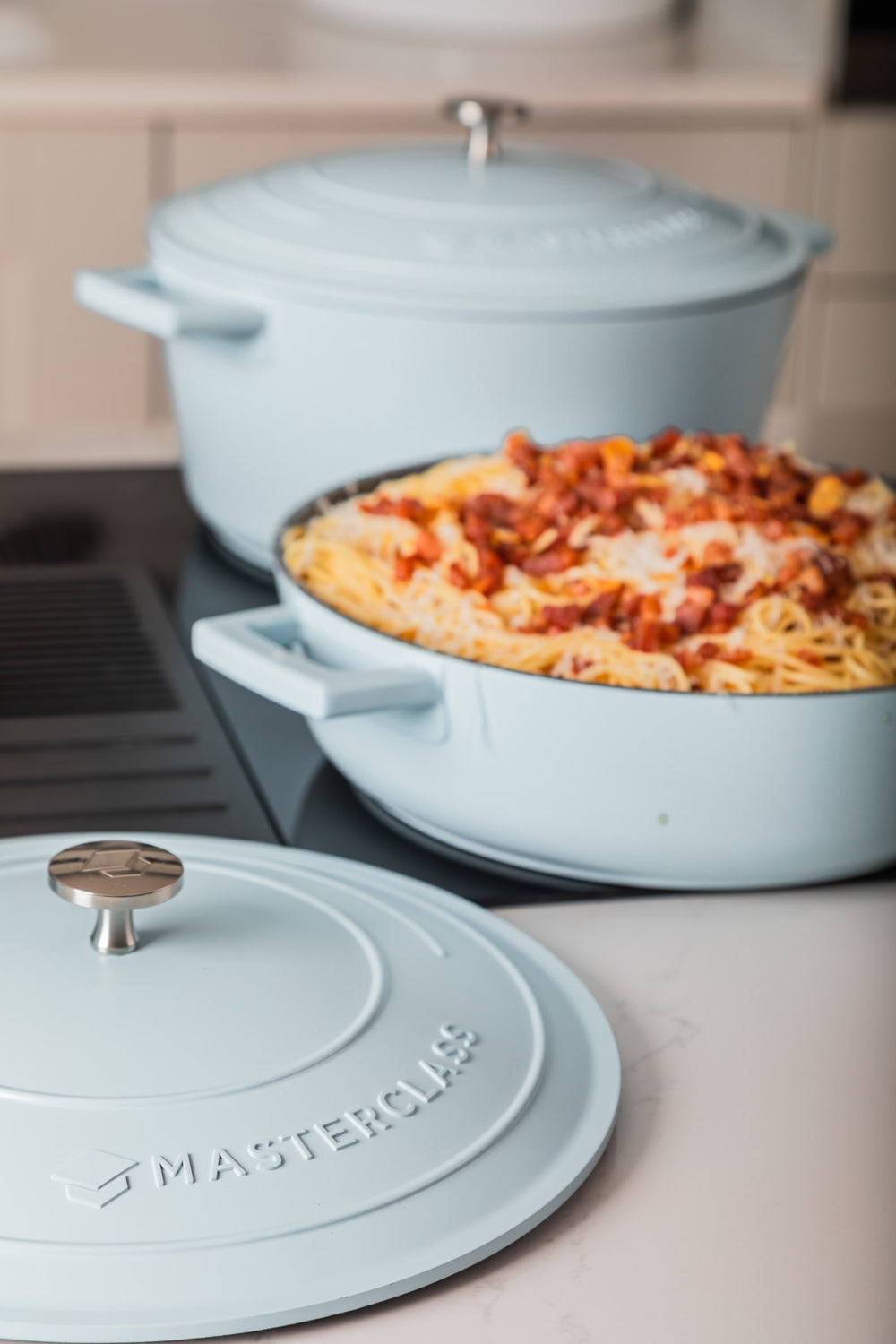 MasterClass Sky Blue Cast Aluminium Casserole Dish, 5L