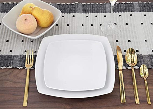Creative Tops Raven White 12 Piece Dinner Set, Square, Ceramic, Service for 4 image 2