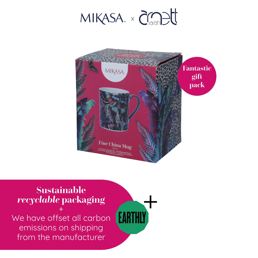 Mikasa x Sarah Arnett Porcelain Mug with Butterfly Print, 350ml