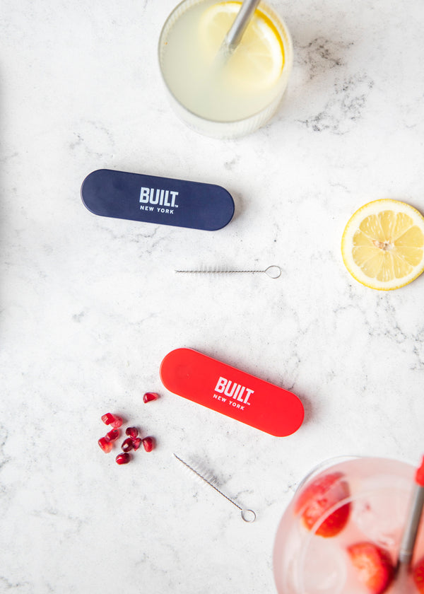 BUILT Retractable Straw with Protective Case - Stainless Steel, Red image 6