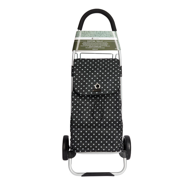 KitchenCraft Black Polka Dot Foldable Shopping Trolley image 3