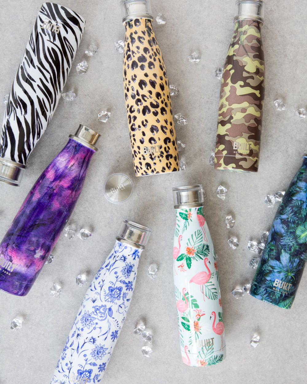 Built 500ml Double Walled Stainless Steel Water Bottle Zebra