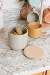 KitchenCraft Idilica Kitchen Canister with Beechwood Lid, 12 x 12cm, Putty image 5