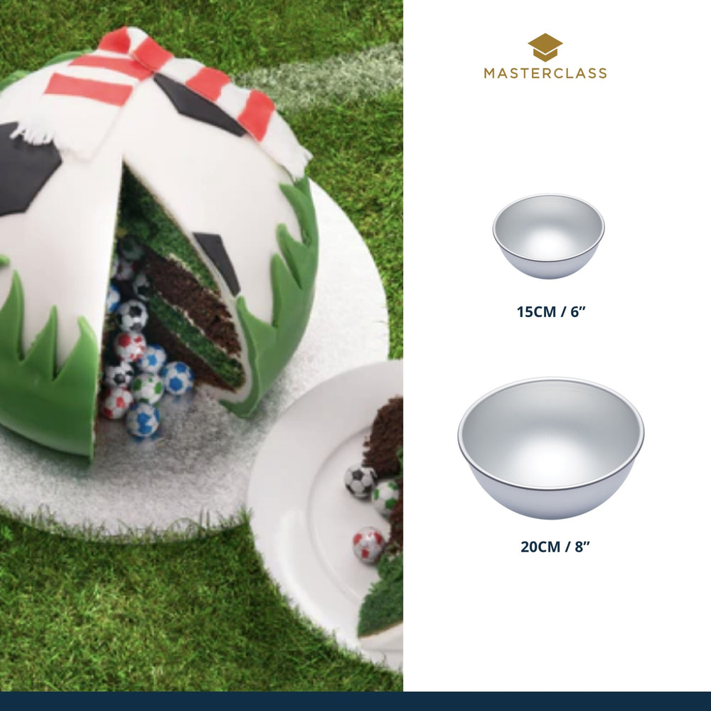 MasterClass Silver Anodised Hemisphere Cake Pan, 20cm