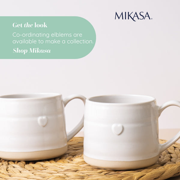 Mikasa Farmhouse Heart Stoneware Mugs, Set of 2, 380ml, White image 9