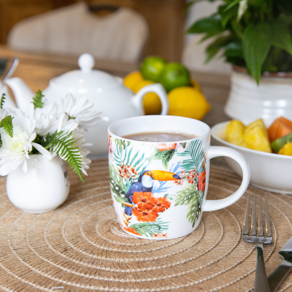 KitchenCraft Set of Four China Toucan Mugs