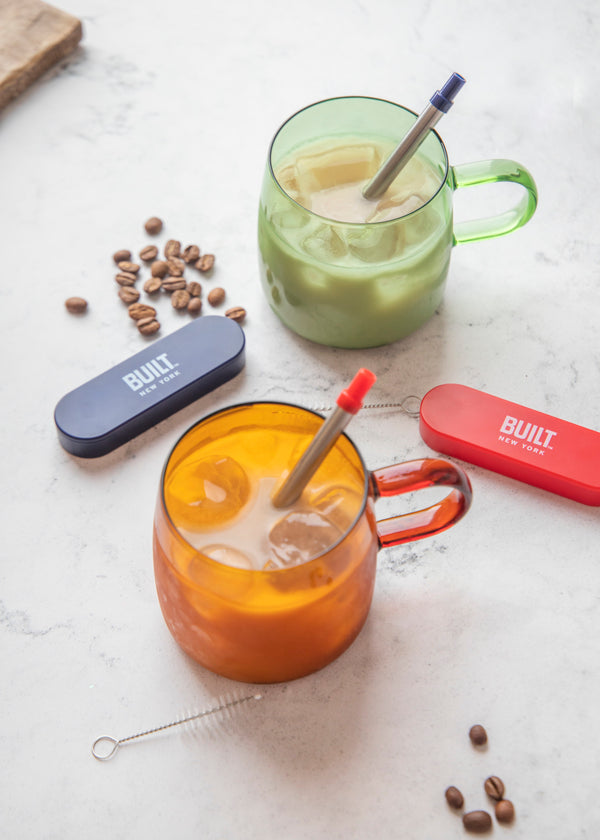 BUILT Retractable Straw with Protective Case - Stainless Steel, Red image 12