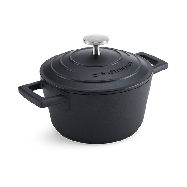MasterClass Set of 2 Cast Aluminium Casserole Dishes, Black, 1.4L image 3