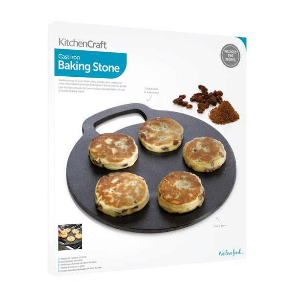 KitchenCraft Cast Iron 27cm Black Steel Baking Stone image 4