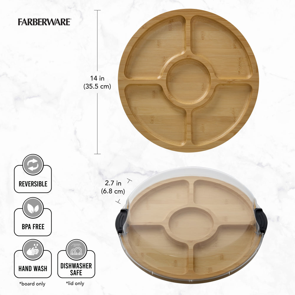 Farberware Build-a-Board Bamboo Lazy Susan, 35.5CM