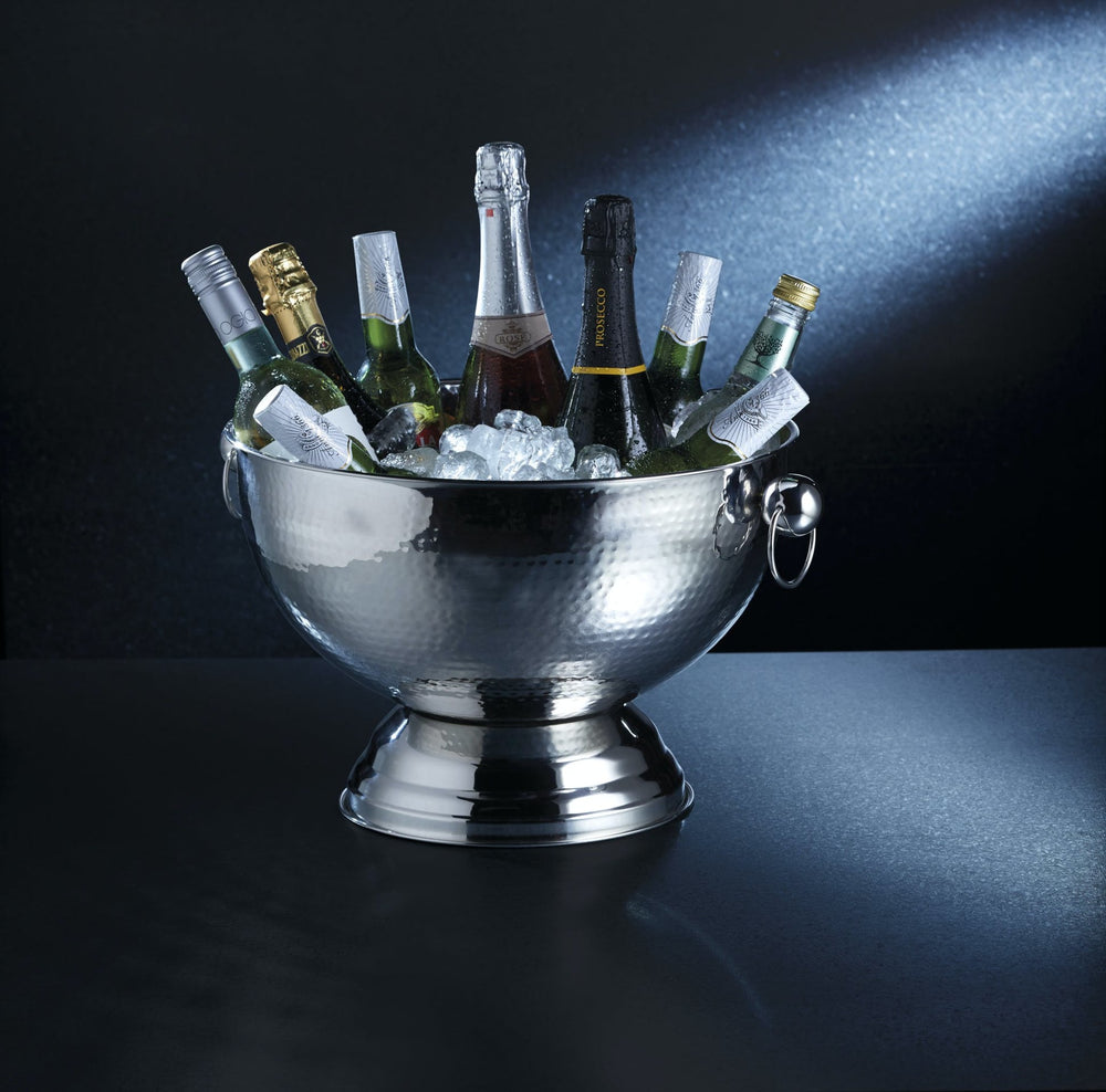 BarCraft Hammered Stainless Steel Champagne Bowl