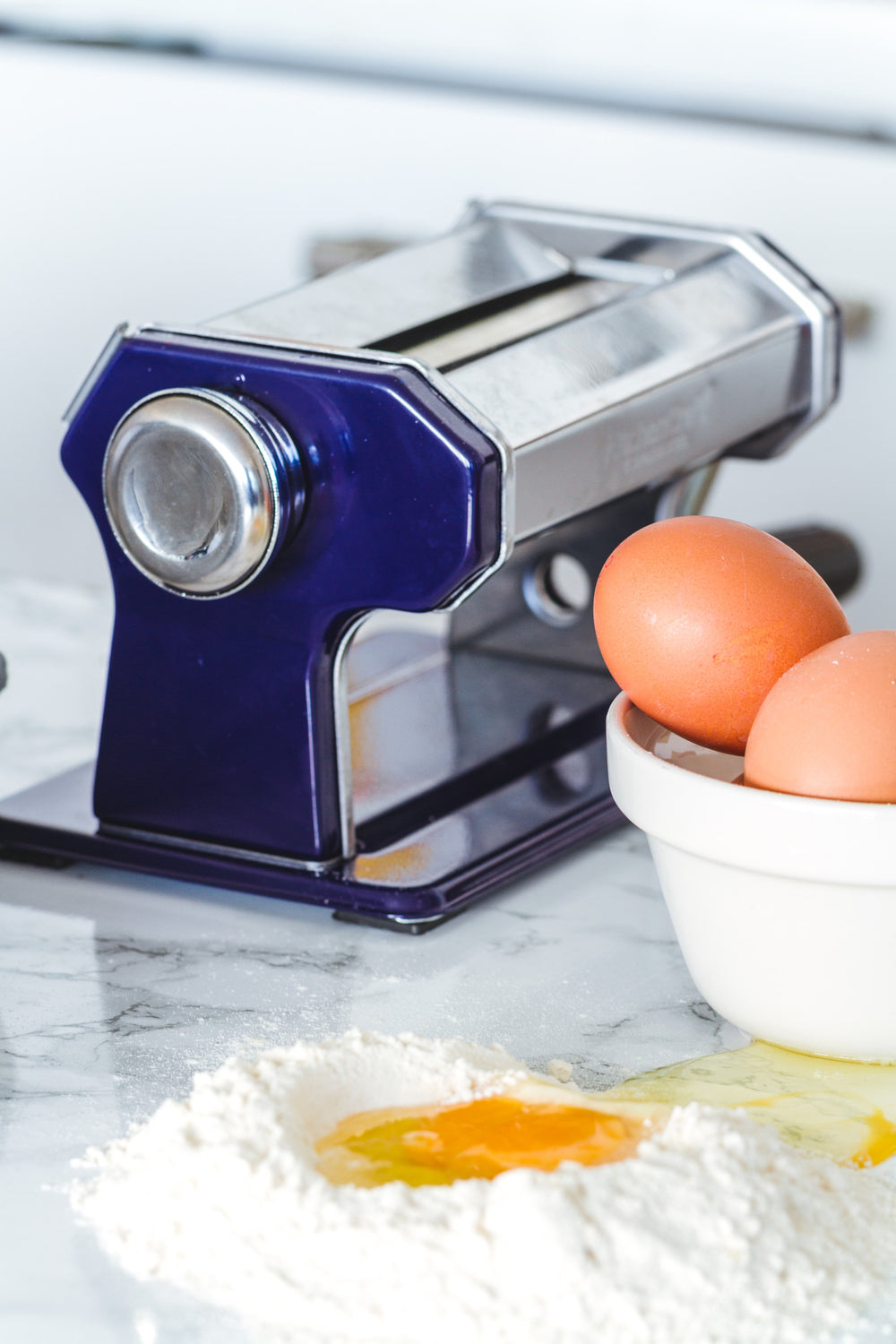 KitchenCraft World of Flavours Blue Stainless Steel Pasta Maker