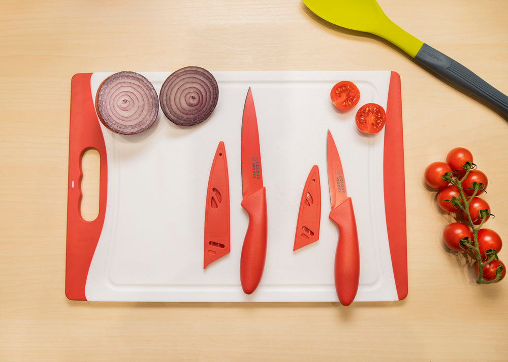 Colourworks 2-Piece Kitchen Knife Set with Chopping Board