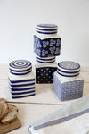 London Pottery Ceramic Canister Blue and White Circle image 4