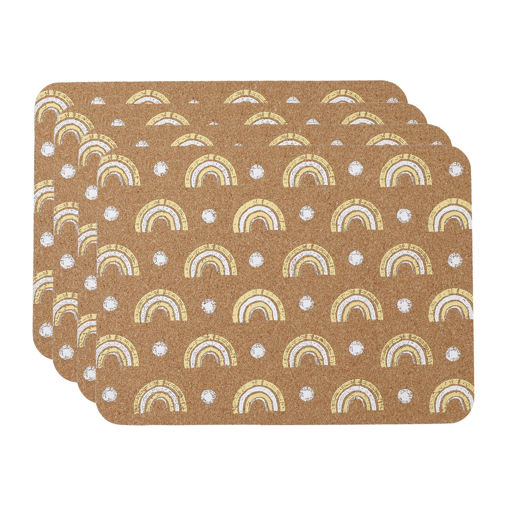 Creative Tops Printed Cork Placemats, Set of 4, Rainbow Design, 29 x 21.5 cm