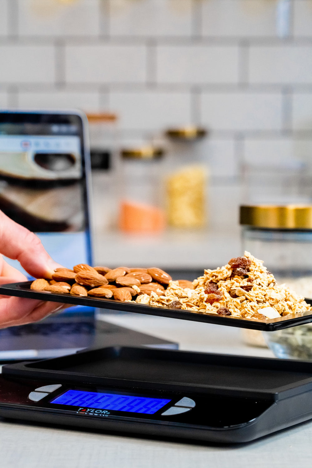 Taylor Pro Accurate USB-Rechargeable Kitchen Scales with Tare Function in Gift Box, Stainless Steel