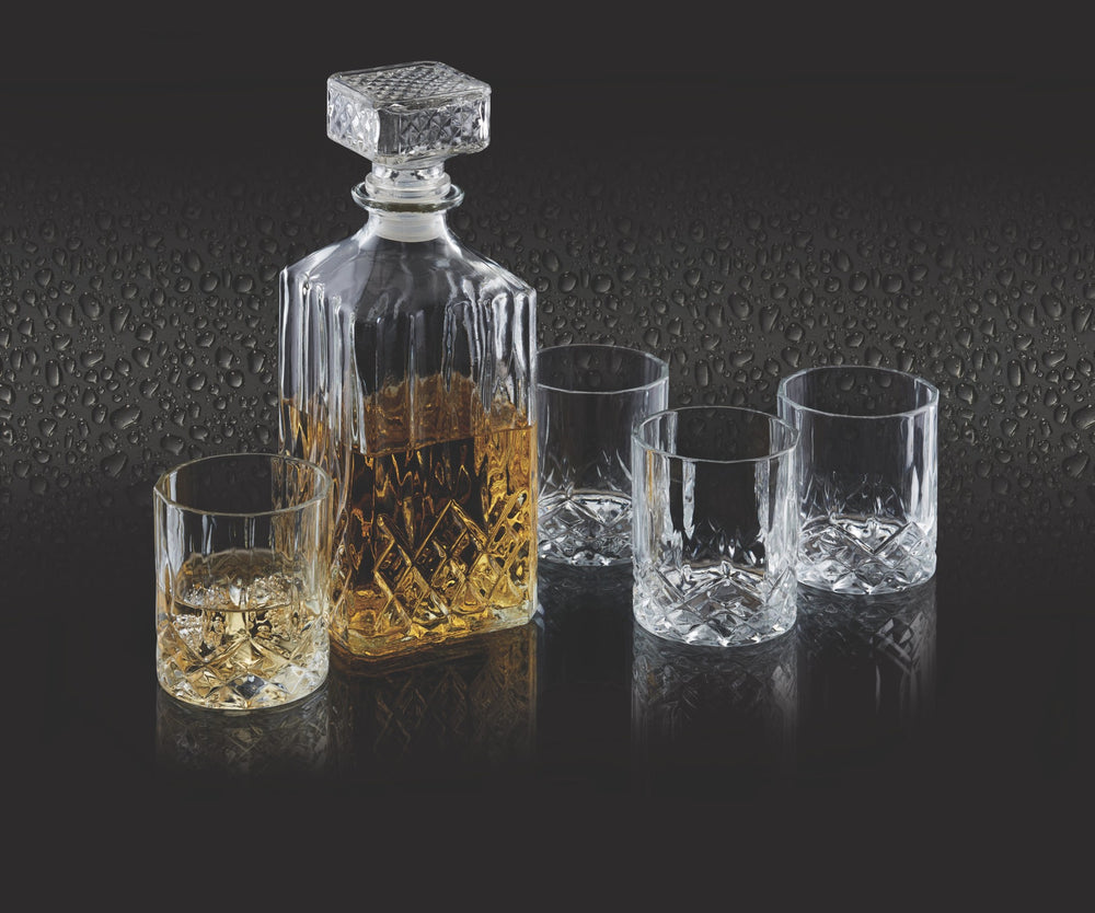 BarCraft Cut Glass Decanter Set