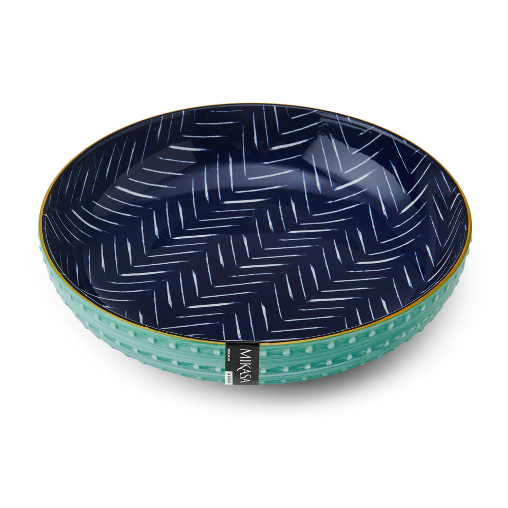 Mikasa Indigo Chevron Stoneware Bowl, 21cm