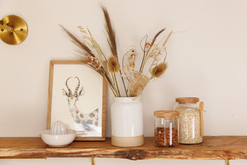 KitchenCraft Idilica Stoneware Utensil Holder, Cream