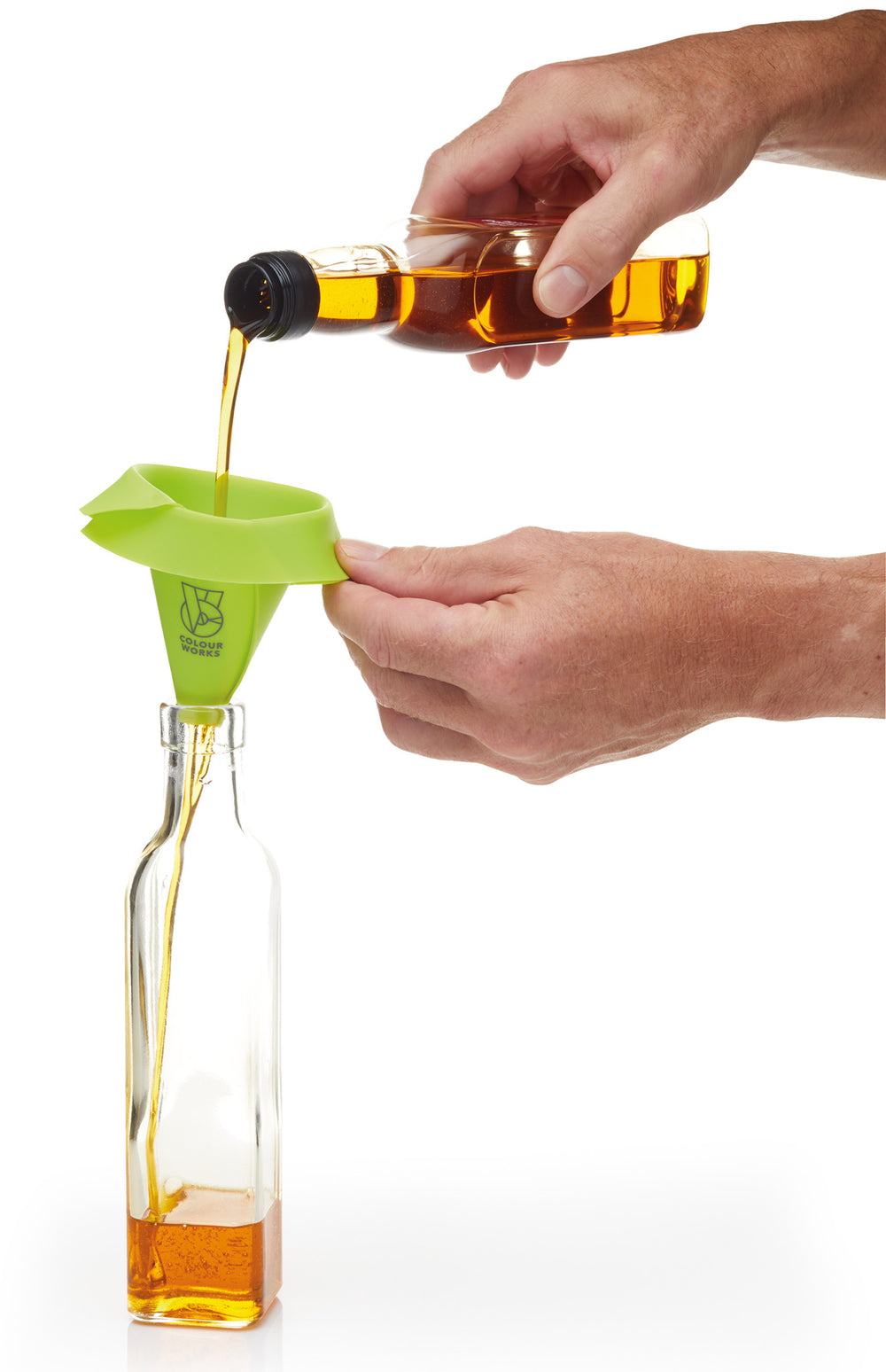 Colourworks Brights Green Silicone Roll and Fold Funnel