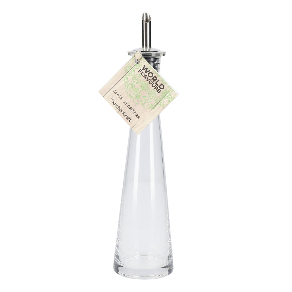 KitchenCraft World of Flavours Italian Glass Pyramid Oil Bottle