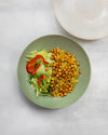 KitchenCraft Pasta Bowls Set of 4 in Gift Box, Lead-Free Glazed Stoneware, Green / White, 22cm image 4