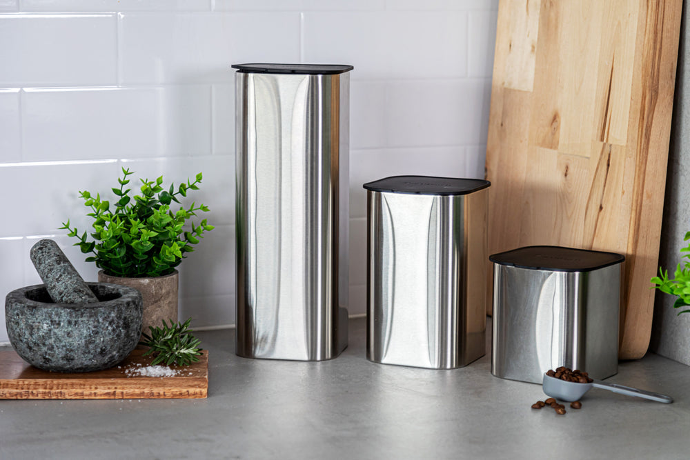 MasterClass Stainless Steel Pasta Container with Antimicrobial Lid