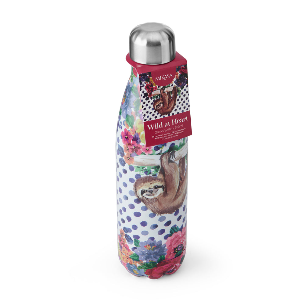 Mikasa Wild at Heart Sloth Water Bottle, 500ml