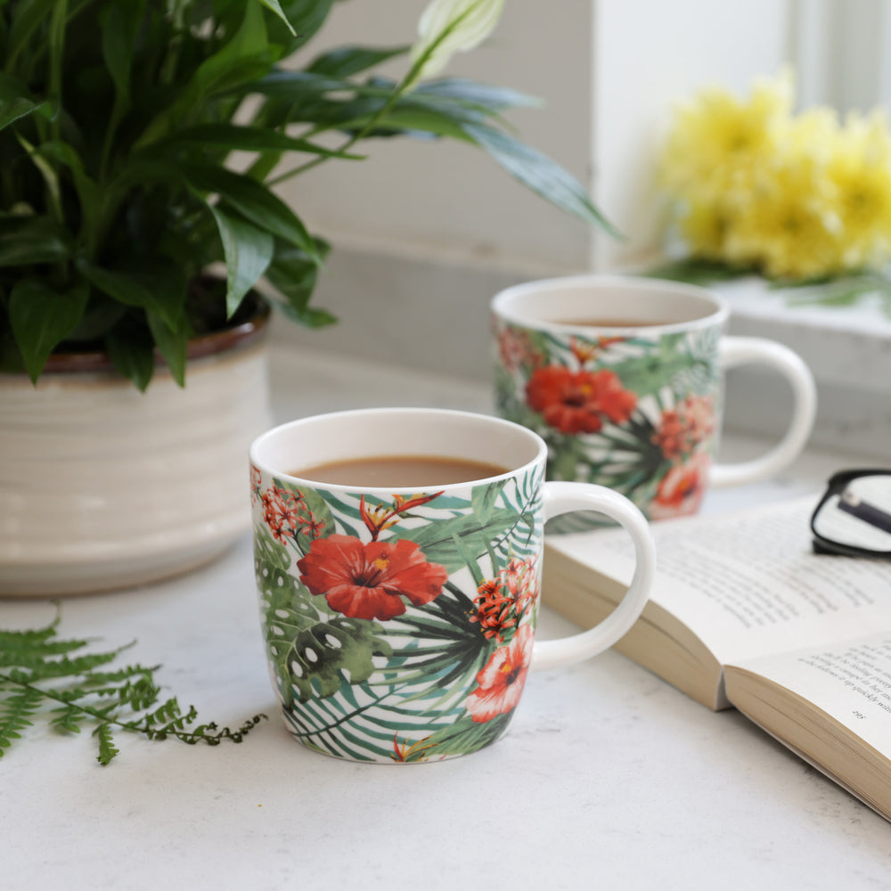 KitchenCraft Set of Four China Jungle Mugs
