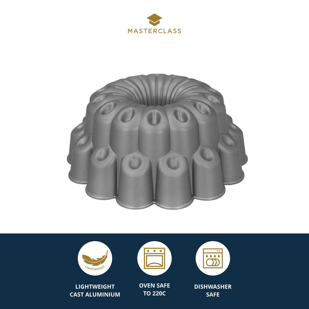 MasterClass Cast Aluminium Decorative Tiered Cake Tin, 24cm