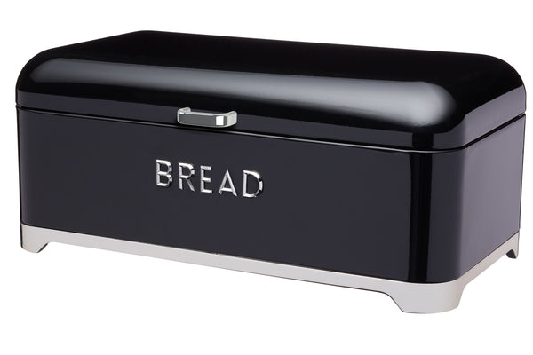 2pc Gift-Tagged Midnight Black Storage Tin Set with Airtight Lids, including Bread Bin, 42x22x19cm & Cake Tin, 26x26x19cm image 3
