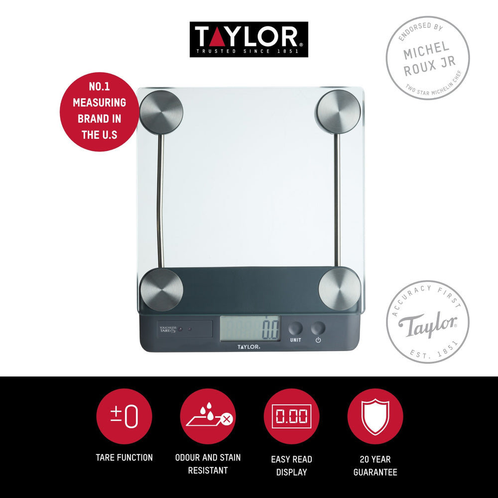 Taylor Pro Touchless TARE Digital Dual 14.4Kg Kitchen Scale