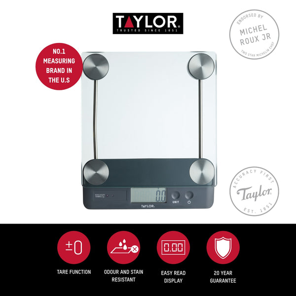 Taylor Pro Touchless TARE Digital Dual 14.4Kg Kitchen Scale image 8
