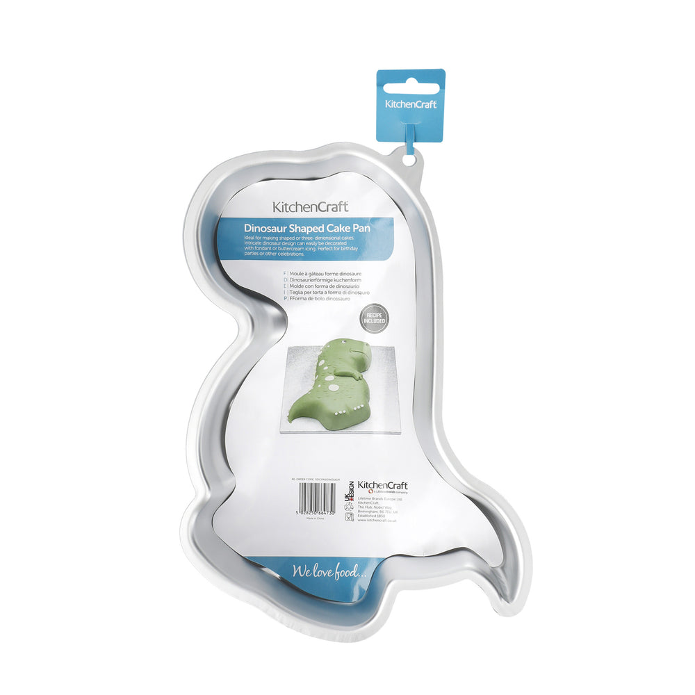 KitchenCraft Silver Anodised Dinosaur Shaped Cake Pan
