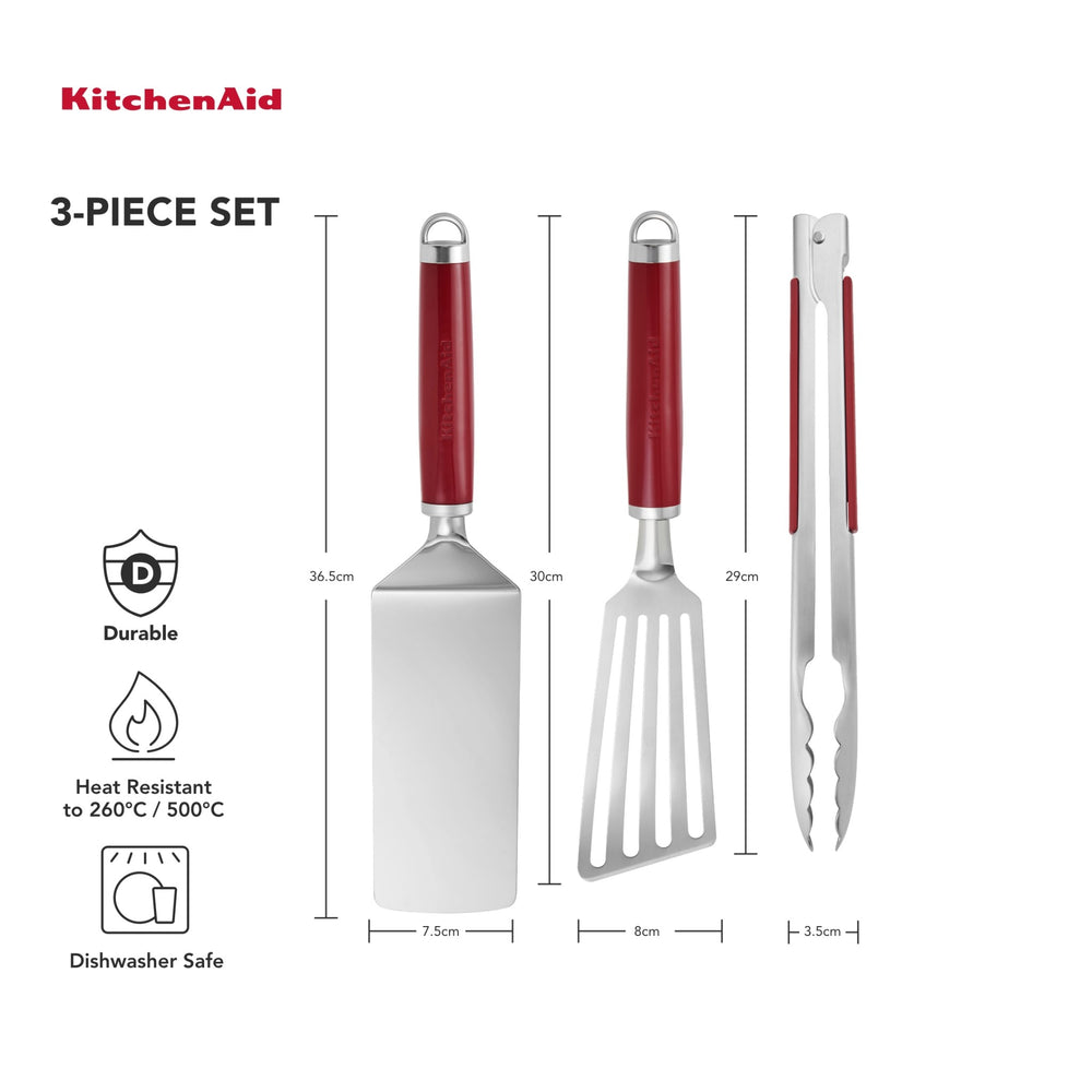KitchenAid 3pc Indoor Grilling Set – Empire Red
