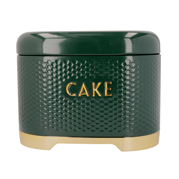 2pc Gift-Tagged Hunter Green Kitchen Storage Set with Textured Cake Tin and Bread Bin - Lovello image 3