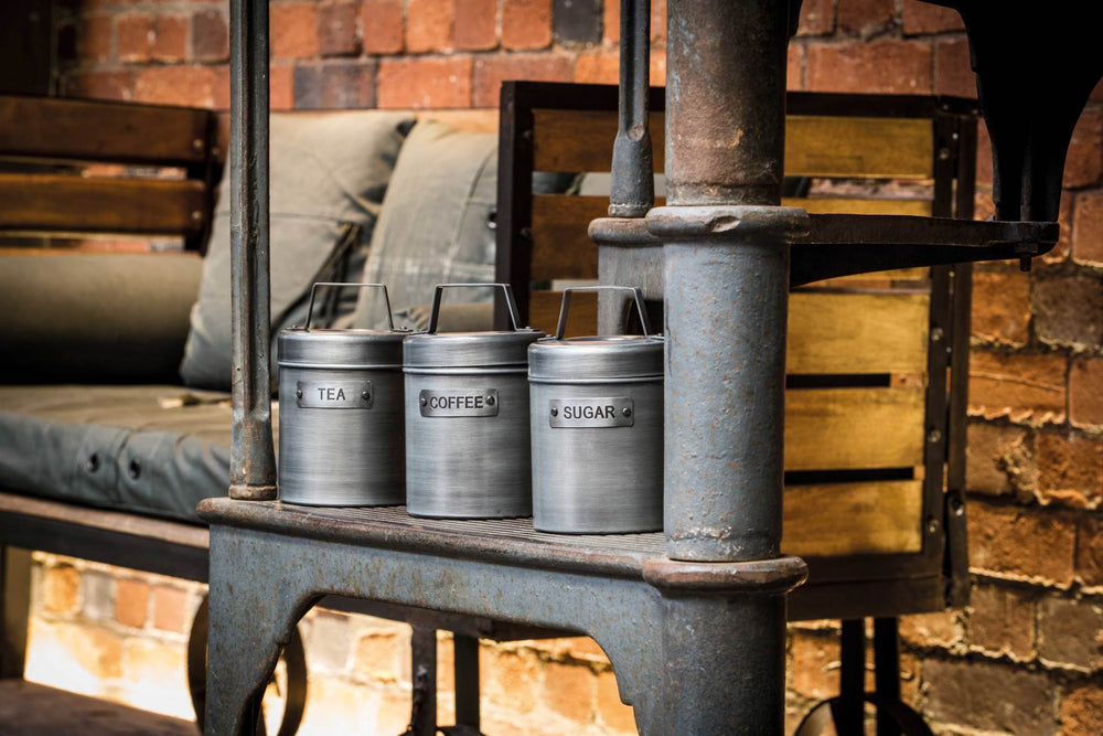 Industrial Kitchen Vintage-Style Metal Tea Caddy