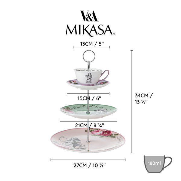 Mikasa and the V&A Alice In Wonderland Bone China 3-Tier Cake Stand image 8