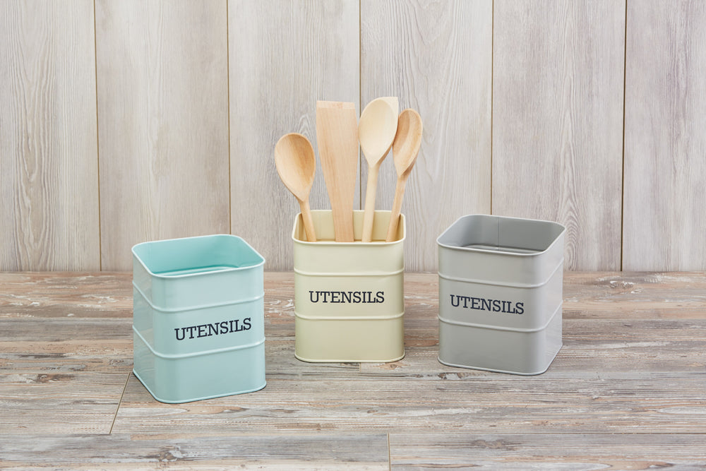 Living Nostalgia Antique Cream Utensil Pot