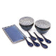13pc Blue Porcelain Dining Set with 15.5cm Serving Platter, 6x 16cm Rice Bowls and 6x Rice Spoons - Satori